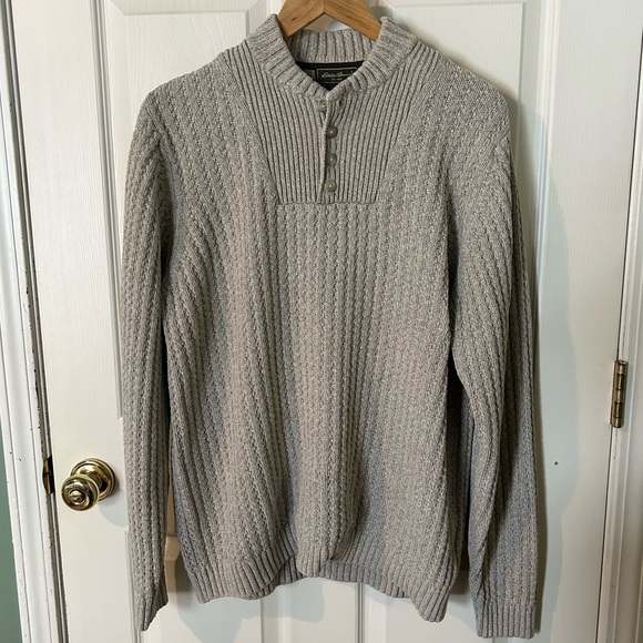 Eddie Bauer Other - Eddie Bauer Ribbed Knit Henley Sweater | Size L - Tall